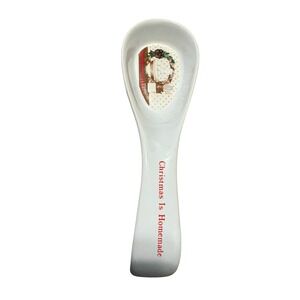 Vintage House of Lloyd 1988 Christmas Is Homemade Ceramic Spoon Rest White